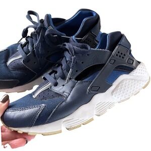 Nike Air Huarache Run GS 5.5Y Navy Blue Sneaker 654275-414 Sporty Retro Runner